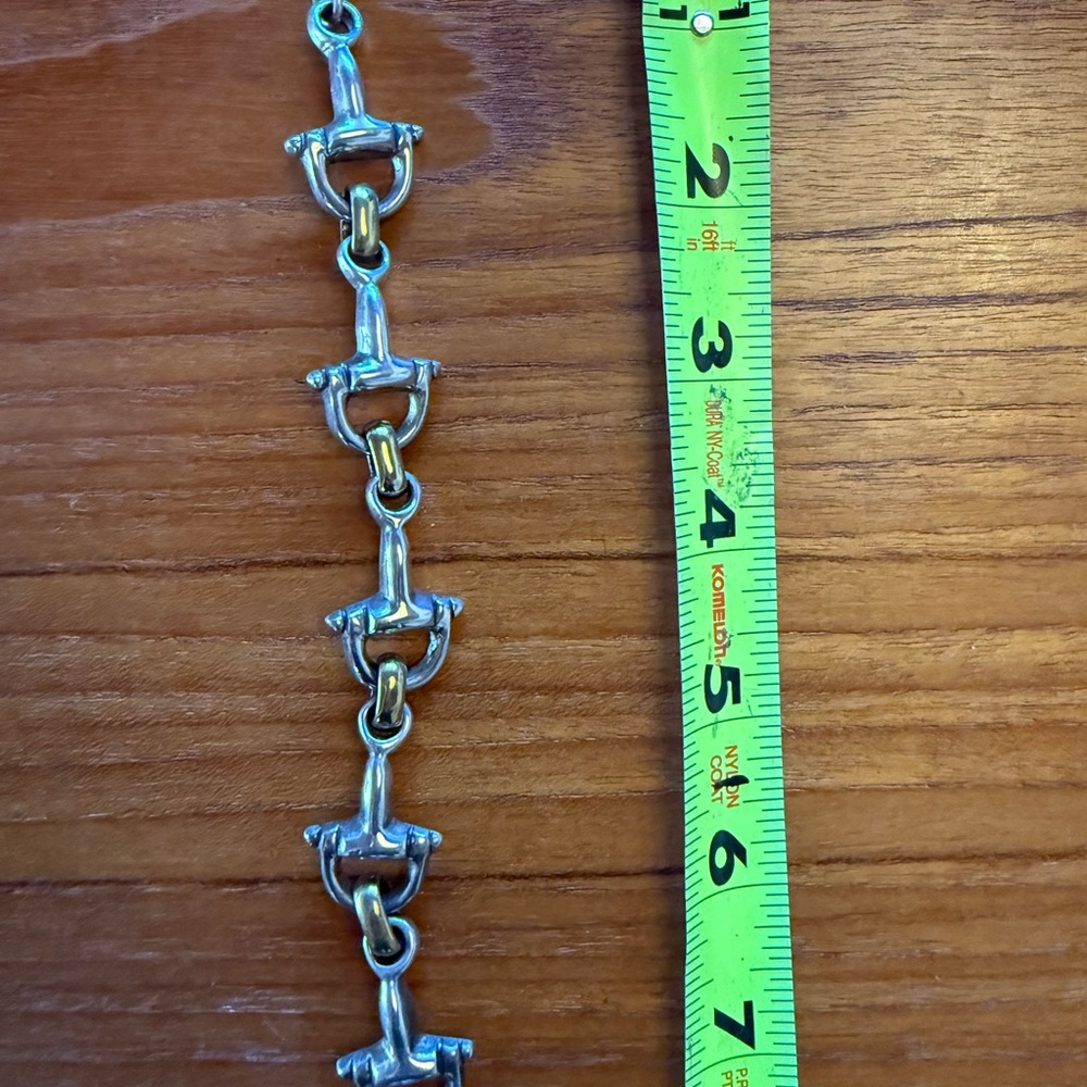 Silver and Gold Tone Equestrian Bracelet